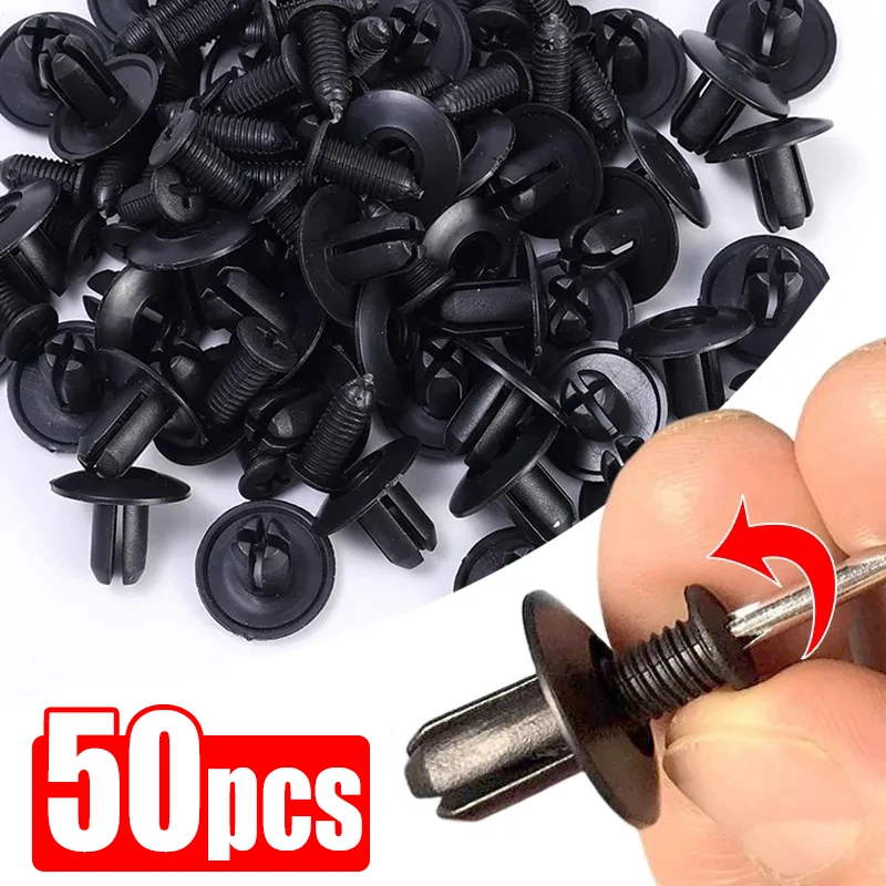 

Universal Car Bumper Firmware Clip 8mm Hole Plastic Rivet Fastener Screw Black Snap Car Door Trim Retainer Fender Fastener Clips