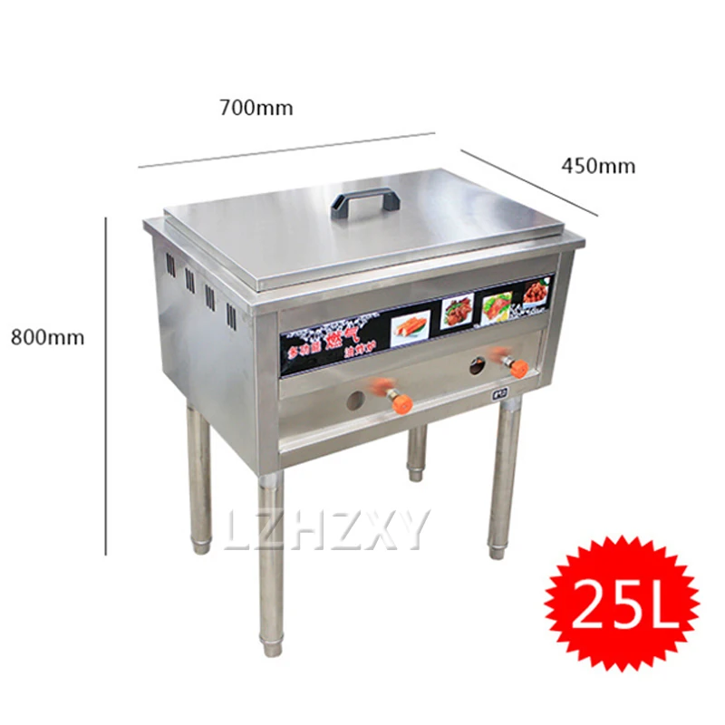 Commercial Gas Fryer 25L*1 Deep Stainless Steel Machine One Tanks One Sieve Chicken/French Kitchen Restaurant Food 2