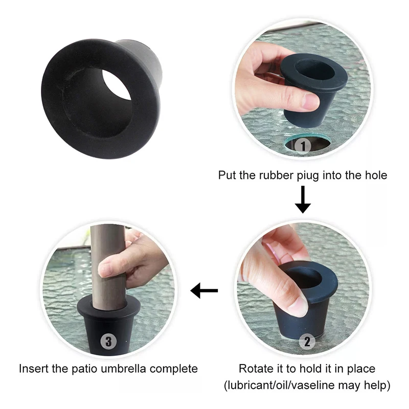 1Pc DIY Umbrella Hole Ring Silicone Umbrella Cone Wedge Hole Plug Stabilizer For Lawn Patio Deck Beach Garden