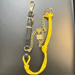 Key Ring Keychain Tie A Knot Cute Accessories Lanyard for women & Men Runway Design 2024 New Keyring fashion Ornaments colours