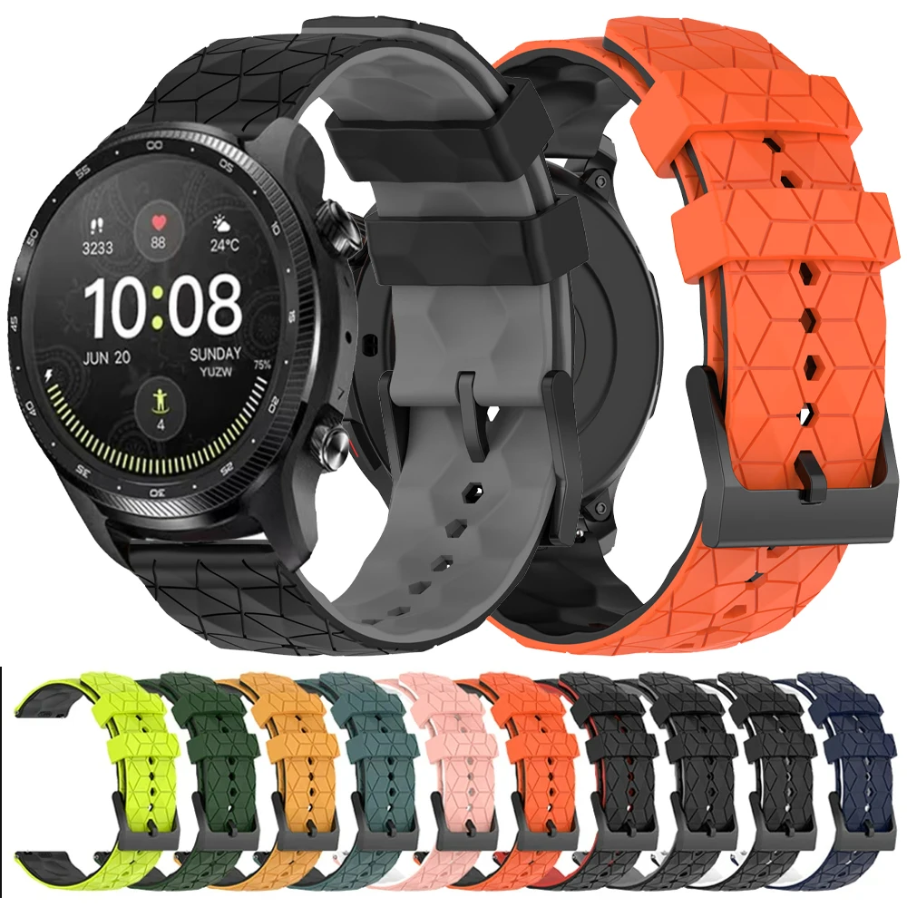 

Ремешок силиконовый спортивный для TicWatch GTW, сменный резиновый Воздухопроницаемый браслет для TicWatch GTW Pro 3 Ultra GPS/GTX/S2/E2/E3/GTH 20/22 мм