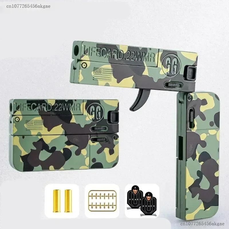 

2024 Children's New Upgraded Arrival Life Car Tide Play Metal Shooting Card Gun Boy Toy Gift Alloy Soft Bullet Gun Folding