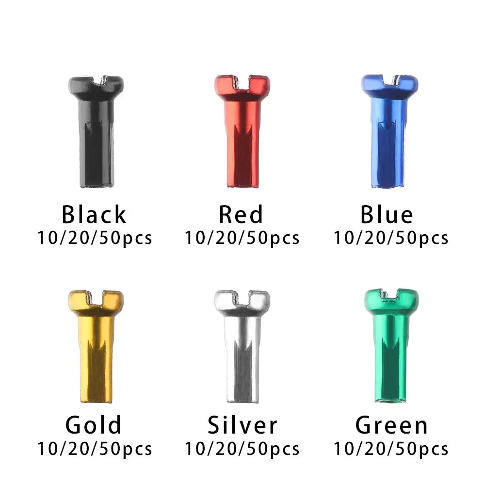 10/20/50pcs Outdoor Alloy Anodized 14mm Cycling Spokes Nipples Multicolor Bicycle Wheel Accessories Wheel Spoke Nipples