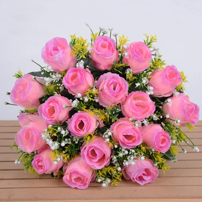 Elegant Silk Rose Bouquet - 18 Bloom Arrangement