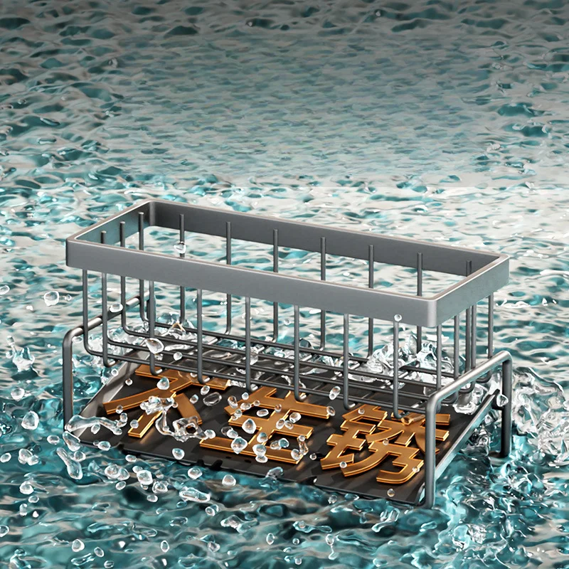 Kitchen Sink Drain Rack Organizer Stainless Steel Self-draining Sink Shelf Soap Sponge Holder Dishcloth Towel Rack filter basket 4