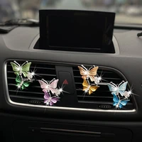 Clip de décoration de parfum de sortie de climatisation de voiture, Clip de décoration de Purification d'air Double papillon Double couleur pour intérieur de voiture 2