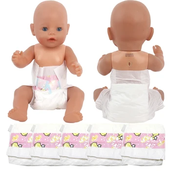 Pannolini per bambole appena nati 5 pezzi 43 cm, pannolini per bambole simpatico cartone animato, accessori per bambole giocattolo cosplay per bambola americana da 18 pollici, bambola OG