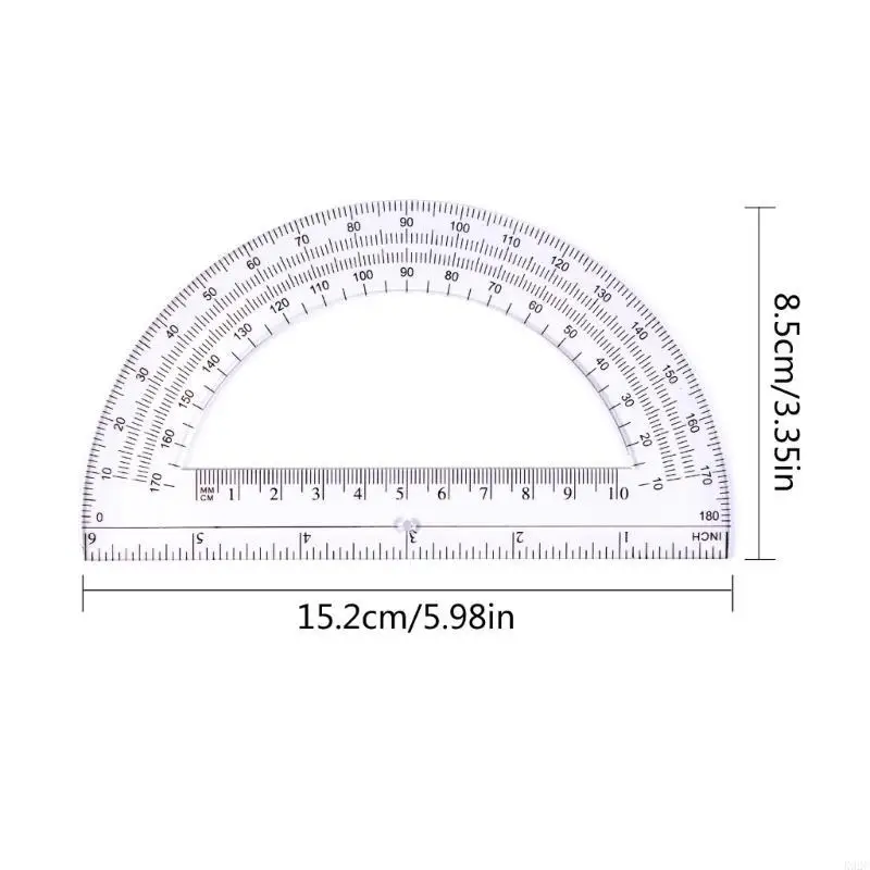 5Pcs 180도 플라스틱 각도기 6인치 각도기 학교 사무실 공급 K92C