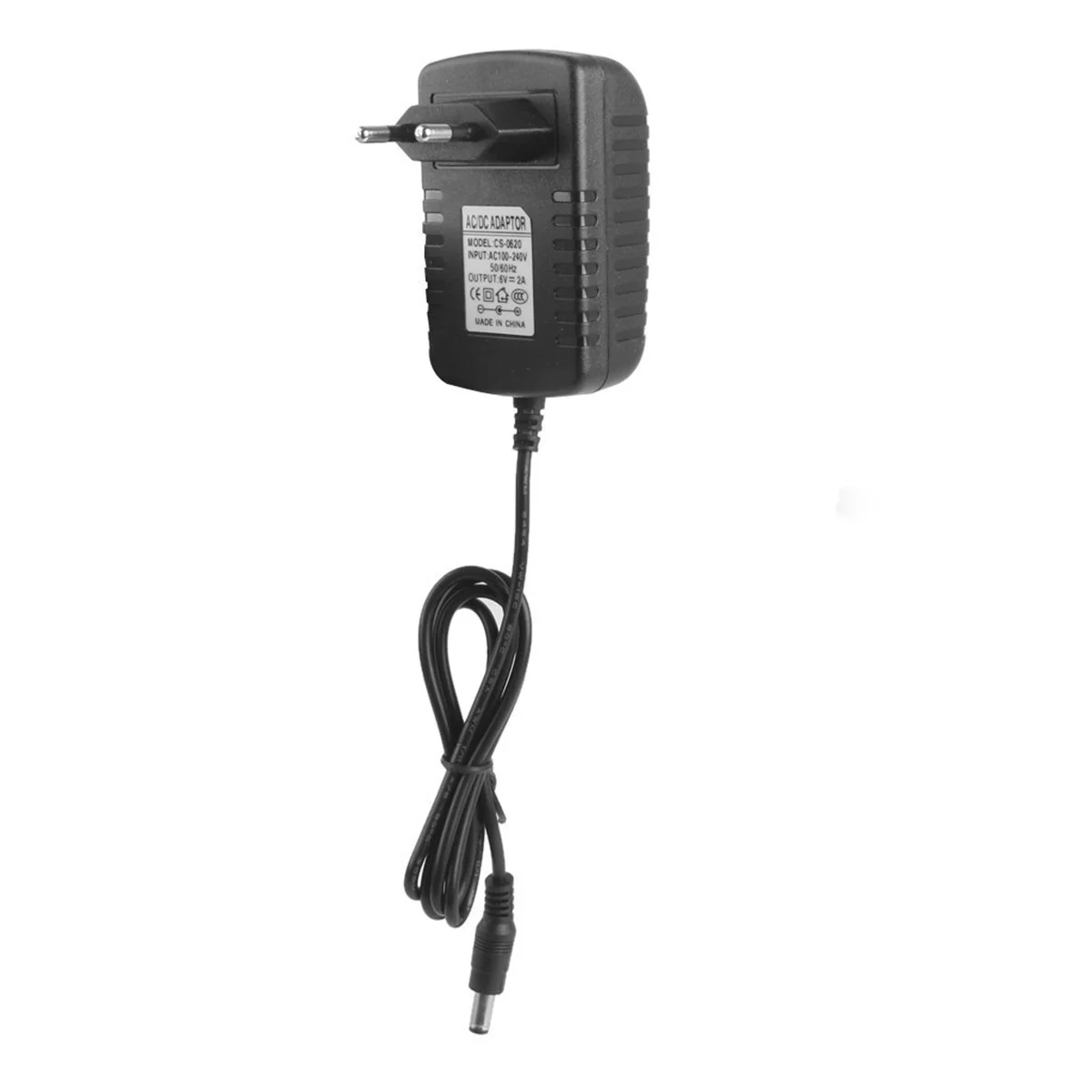 

AC 100-240V DC 6V 2A 5.5mm x 2.1mm Power Adapter with EU-plug (Black)