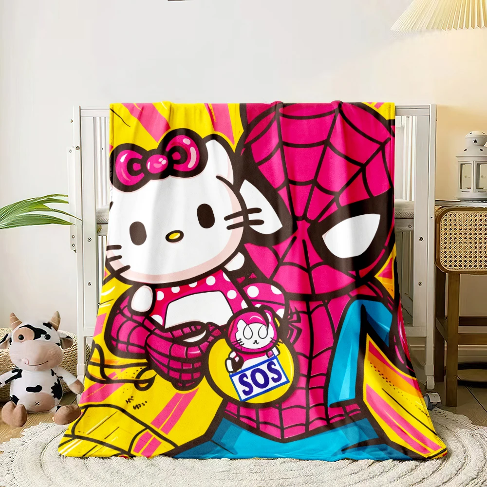 

1 PC Sanrio HelloKitty blanket - Lightweight Flannel Throw for sofas, travel, camping, living rooms, offices, chairs and beds