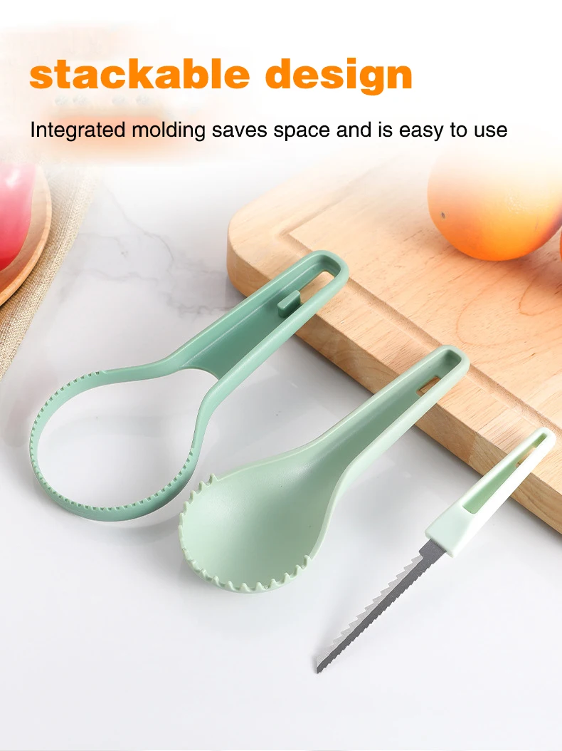 Description Picture 3 of itemHalloween Pumpkin Carver 3-in-1 Pumpkin Hollowing Tool Fruit Corer Vegetable Carving Engraving Tool