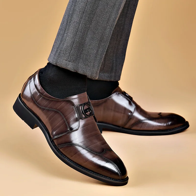 Mocassins Homme Hanover Pointe D'Aile (Wingtip) - Cuir Marron - Taille 10 Largeur EEE - Fabriqués USA - Occasion Excellent état