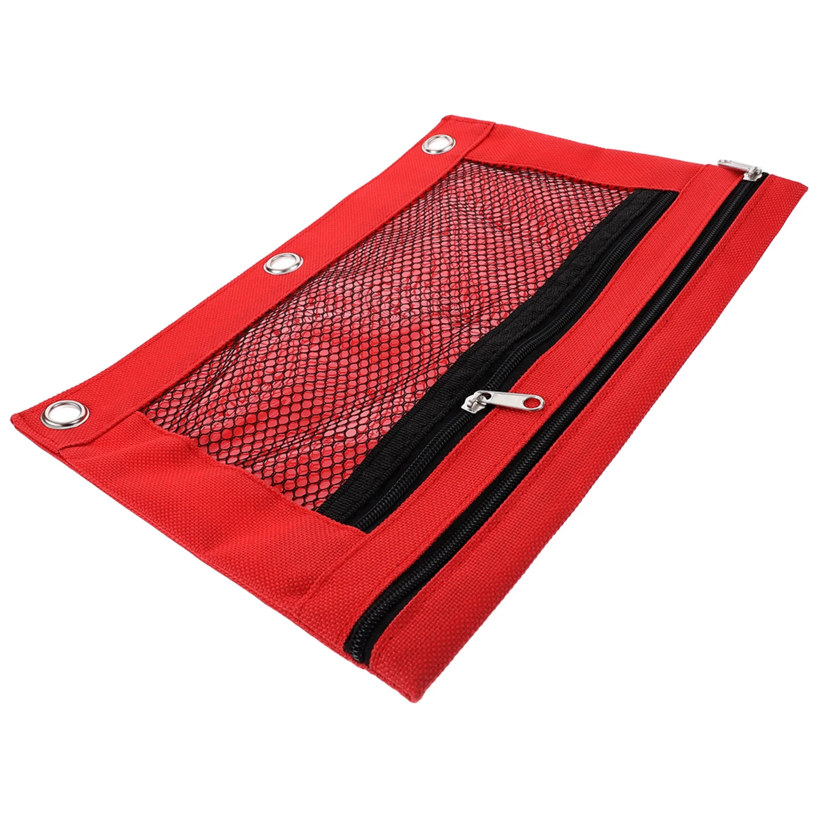 

Binder Clips Three-hole Pencil Case Oxford Cloth B5 Stationery Bag Transparent Office (black) File Pouch 3 Rings Red