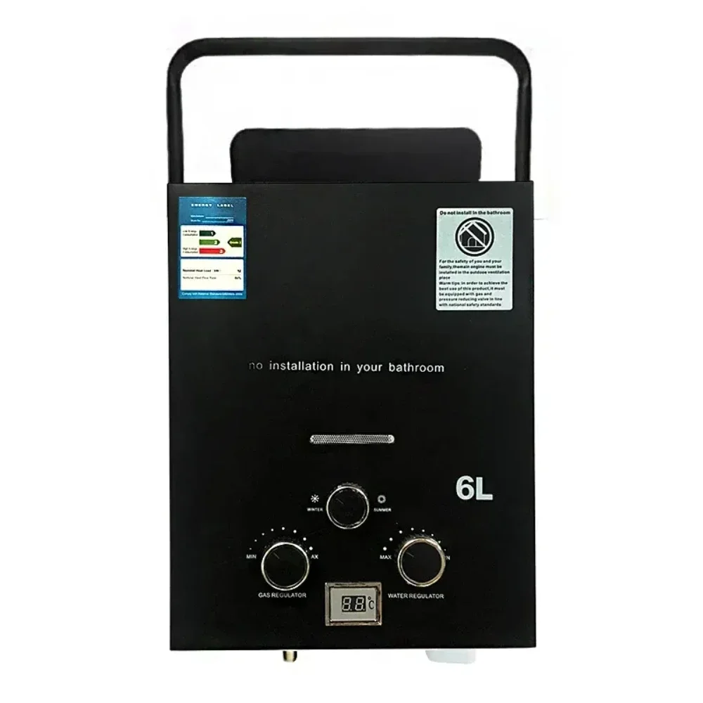 Lpg water heater 6L LPG Propane Gas Tankless Water Heater Propane Water Heater Outdoors Portable Boiler Car Truck Tent