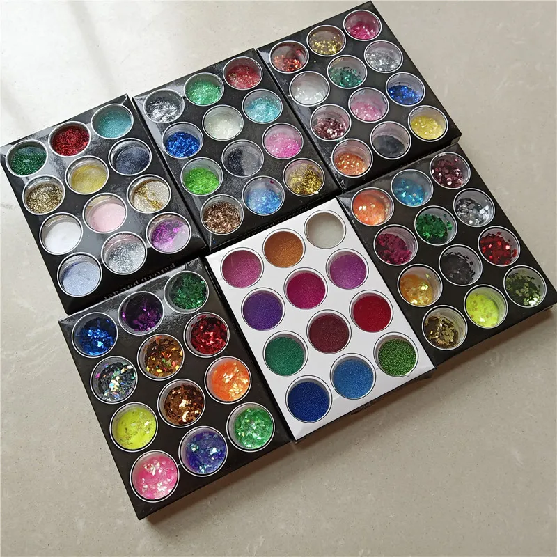 45/72 Color Sparkling Laser Glitter Nail Powder Holographic Reflective Nail Glitter Dust Super Bright Fine Shiny Chrome Pigment