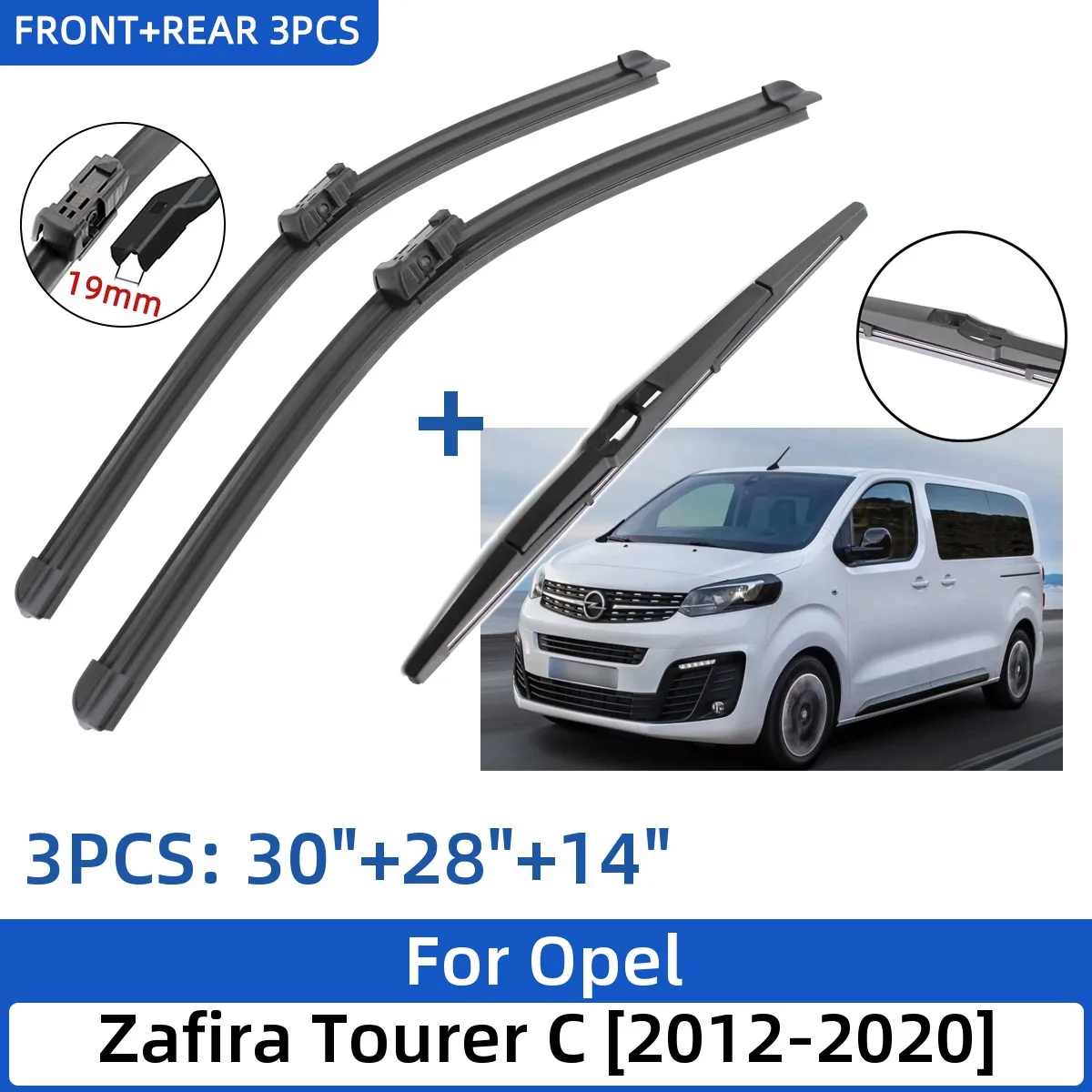 ForOpelZafiraTourerC20122020302814FrontRearWiperBlades