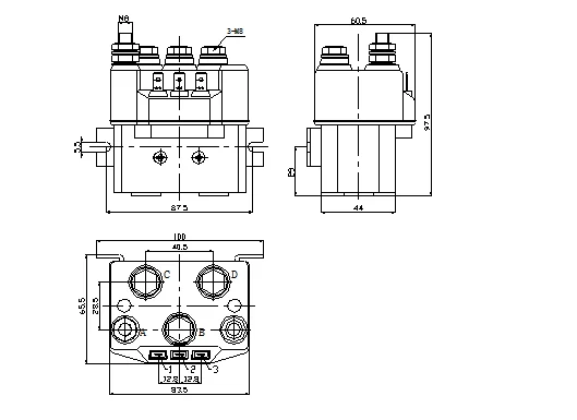 contator 400a 2pdt 12v 24v 36 48v