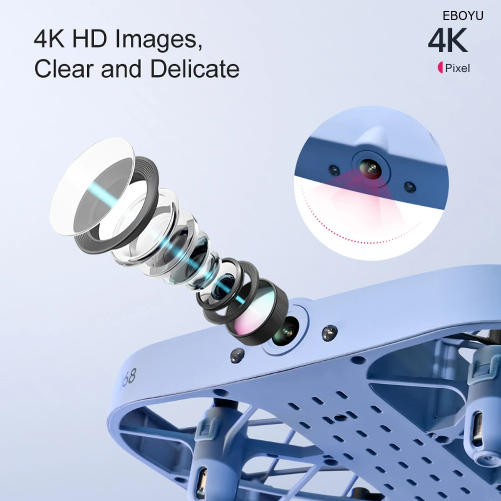 Télécommande ergonomique du drone pliable avec caméra 8K ou 4K, écran affichant la vue de la caméra.