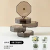 Rotating Jewelry Storage Box Makeup Storage Rack Bracelet Earring Round Plastic Organizer Boxes Holder Display Rack with Cover 6