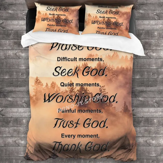 Bible Verse Inspirational Bedding Set Duvet Cover Pillowcases Comforter Bedding Sets Bedclothes