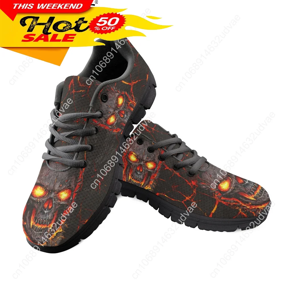 Shoes for Women Lava Skull 3D Print Autumn Breathable Flats Shoes Female Sneakers Casual Zapatillas Chaussure Femme