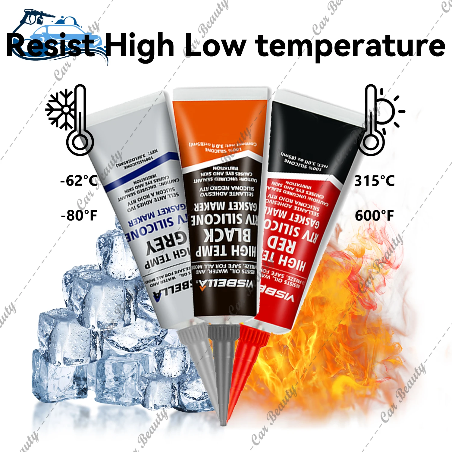 High Temperature Black RTV Silicone Gasket Maker Sealed Oil Resistant Waterproof Quick Dry for Bonding Automotive Engine Parts 2