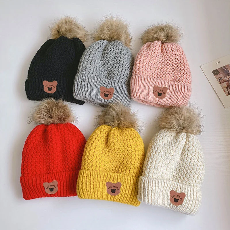 Babyhug 100% Cotton Interlock knit Cap With Bear Face & Ear Applique Yellow - Diameter 10.5 main image 1