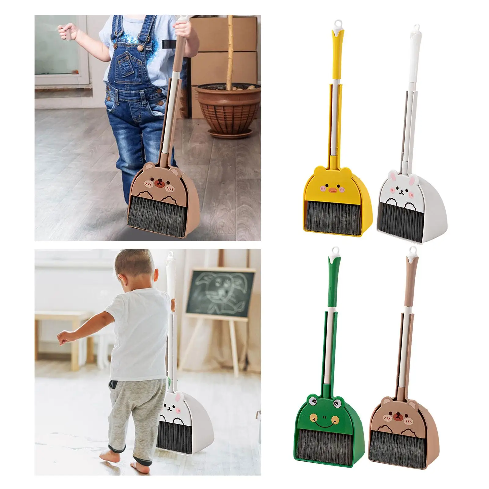 Kids Broom Dustpan Set Toddlers Cleaning Toys Set for Boys Age 3-6 Kids 4