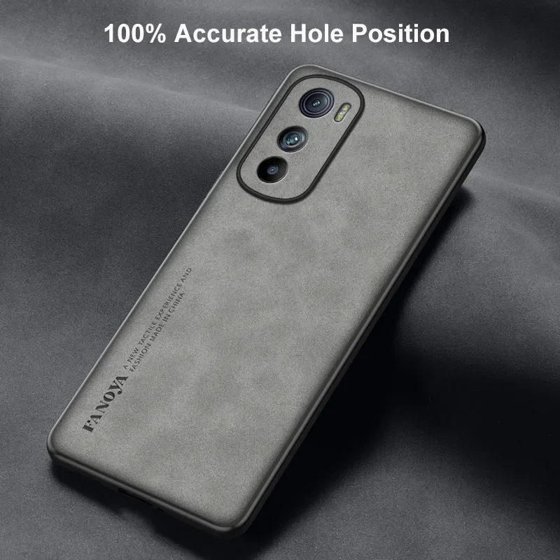Motorola Moto Edge 30 뒷면 커버 용 고급 PU 가죽 케이스 Motorola Edge 30 Pro 용 무광택 전체 보호 실리콘 전화 케이스