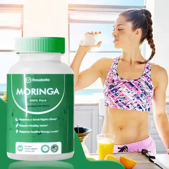 60pcs Moringa Powder Capsules Organic MORINGA Leaf Powder Natural Green Antioxidant Superfood Moringa Powder Energy Dropshipping