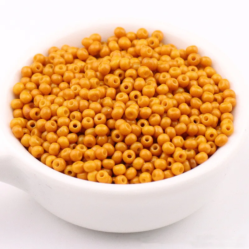 High-Quality Wear-Resistant Solid Color Glass Rice Beads