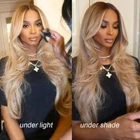 Salon de qualité professionnel tonisé couleur mettre en évidence blond cendré 13x6 HD dentelle avant cheveux humains perruques frontales riche fille perruques colorées 3