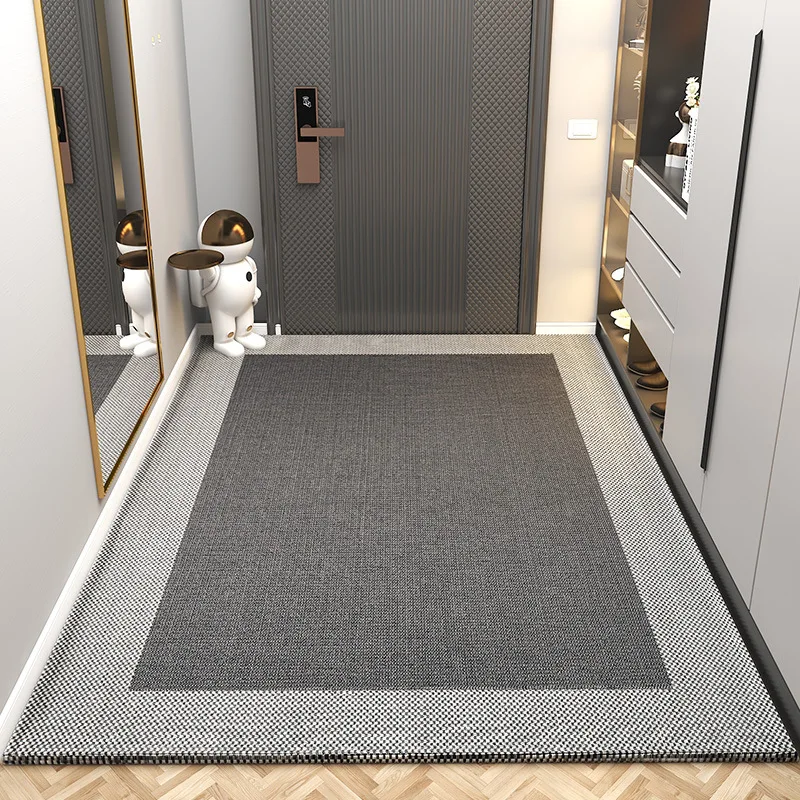 Doormats Entrance Door Rug Modern Cuttable Silk Circle Geometric  Abstraction Carpet PVC Material Water Absorbing Floor Mat - AliExpress
