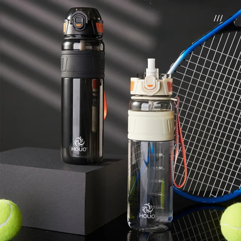 1000ml Sports Water Bottle Large Capacity Plastic Straw Water Cup Outdoor Camping Drinking Tools