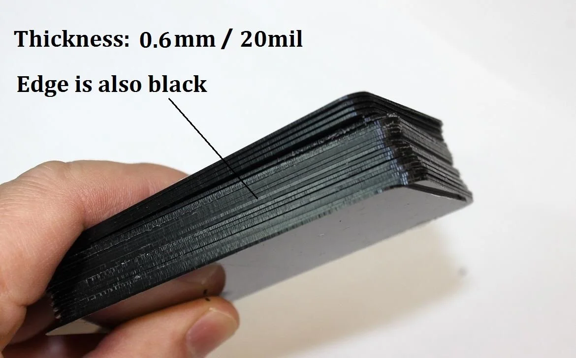 Glossy Finish Black PVC Plastic Acetate Business Cards For Laser Engraving-Thickness 0.6mm