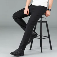 Jean noir pur pour homme, pantalon d'affaires classique, coupe droite, confortable et élastique, version coréenne, tendance 3