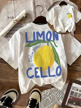 With Design Lightweight Breathable Fabric Spring Summer Casual Attire Women'S Lemon Print T-Shirt - Casual Crew Neck Sleeve 1