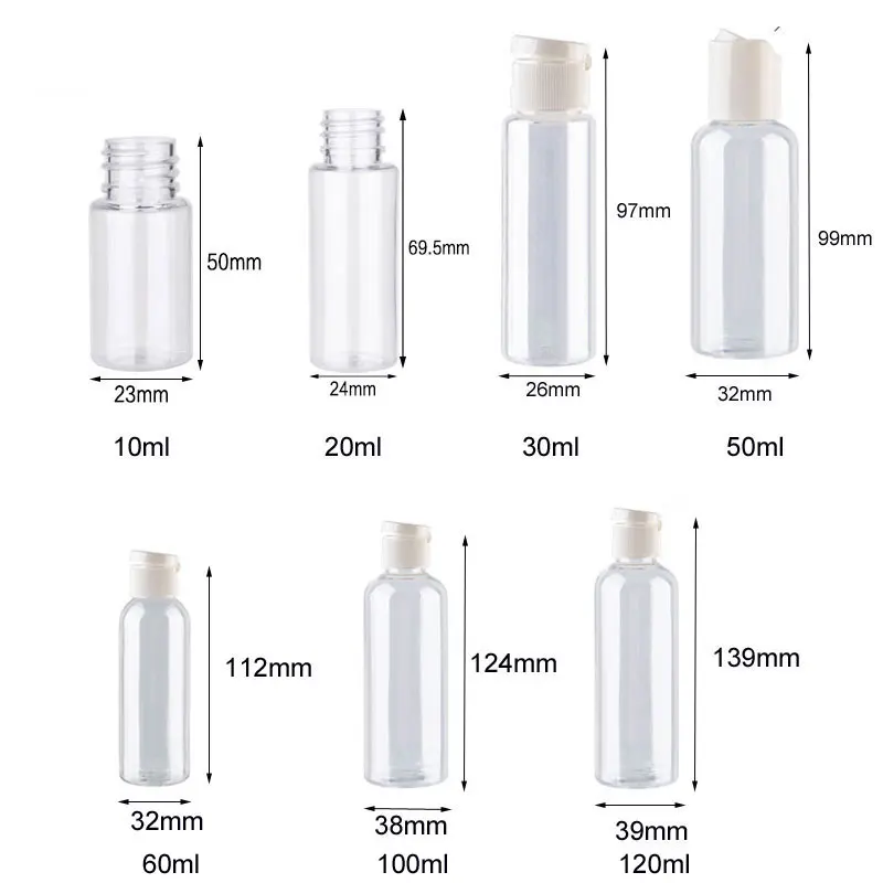 Plastic Makeup Containers 3/6/12Pcs Empty Plastic Bottle 10ml-120ml Personal Care Makeup Spray Liquid Lotion Cream