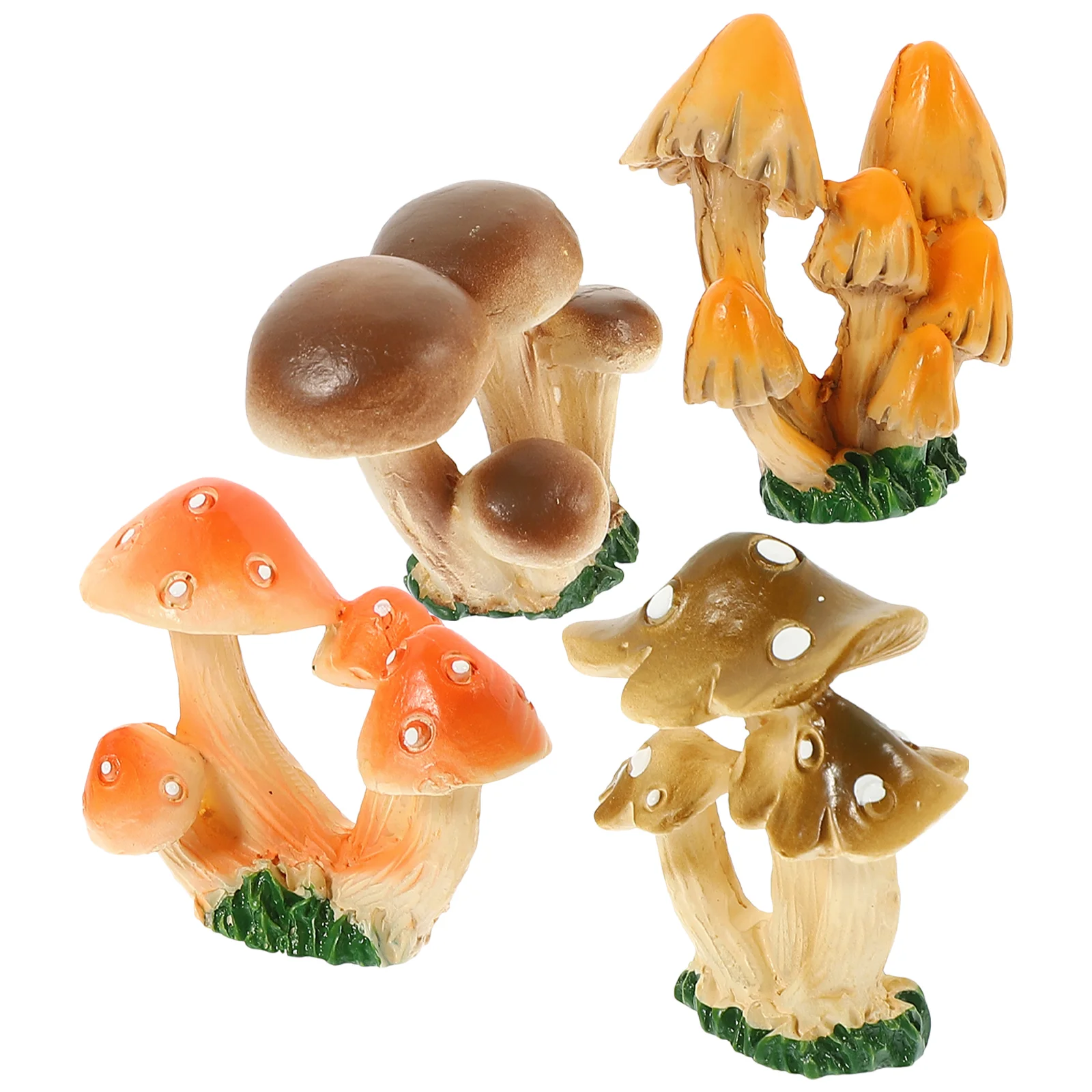 

4 Pcs Succulents Micro Landscape Potted Plants with Furnishings Ornament Fairy Garden Miniatures Resin Landscaping Ornaments