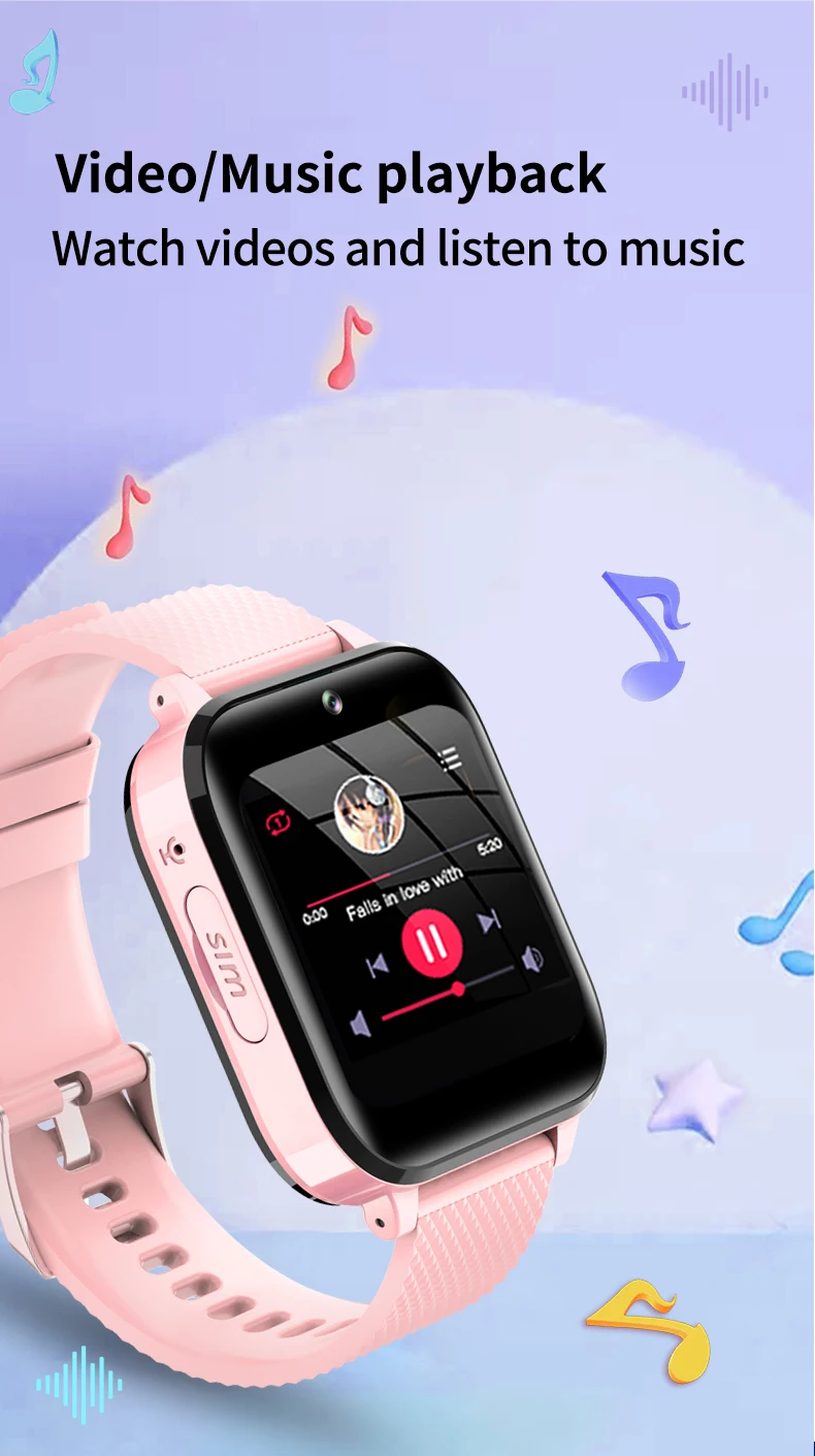 어린이용 스마트 워치 전화, T27 4G, 1G RAM, 8G ROM, GPS, HD 화상 통화, SOS, 1.7 인치 화면 시계, 앱 다운로드, 어린이 스마트워치
