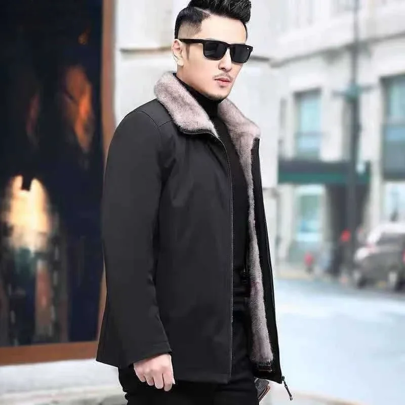 

Winter Men Faux Mink Fur Coat Long Sleeve Zip Up Faux Fur Jacket Oversize 4xl 5xl 6xl Male Black Casual Windbreaker Plus Size