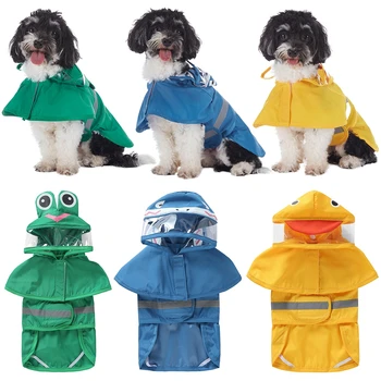 Fashionable Reflective Pet Dog Raincoat Cute Animal Raincoat Pet Hooded Waterproof Jacket Clothes Dog Clothes for Big Dogs 5