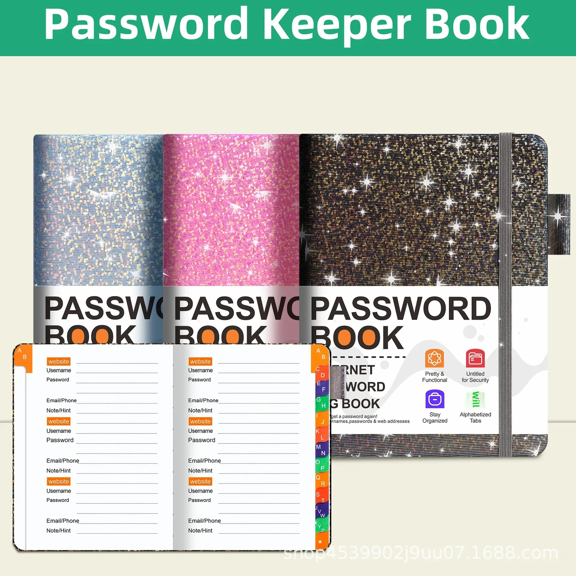 Cross-Border English Password Notebook For Middle-Aged And Elderly People Email Address Record Book B6 Journal