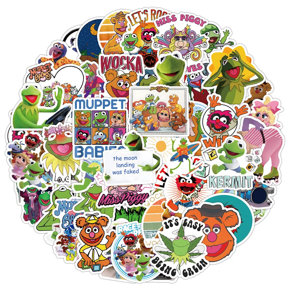 

10/30/50PCS Kermit the Frog Miss Piggy Fozzie Bear Muppet Stickers DIY Fridge Laptop Luggage Skateboard Graffiti Decals Sticker