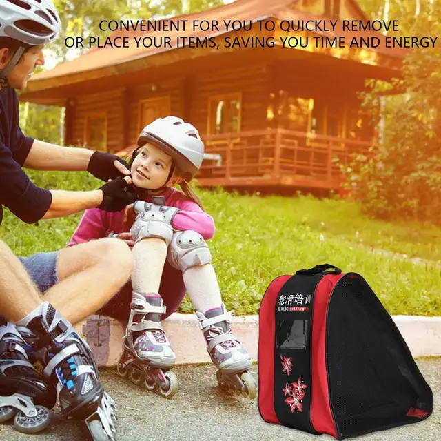 Borsa Per Pattini A Rotelle Pizsieat - 38 Cm Alto, Idrorepellente Con Tracolla Regolabile - Trasporto Sicuro Per Pattini - Foto 2