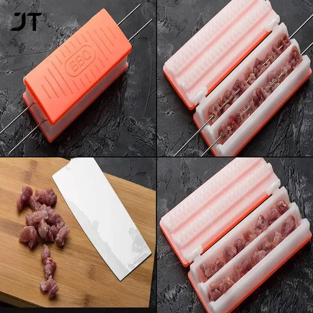 Egyetlen Dupla Sorú Bbq Húsnyivárgép Multifunkcionális Újrafelhasználható Műanyag Maker Kebab Szerszám Szivacs Kefe Konyhai Kiegészítők - Image 5