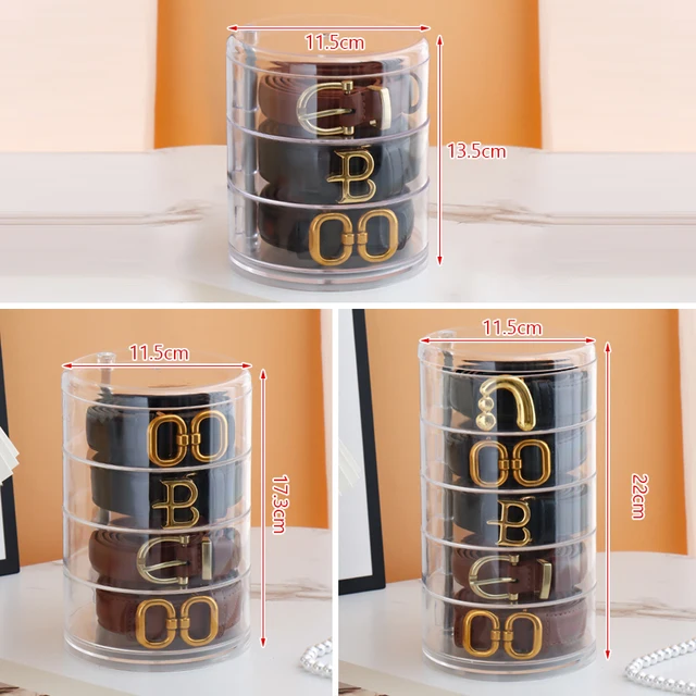 Organizzatore Per Cinture Trasparente In Acrilico - Porta Cinture Da Scrivania Con Design A Magnete