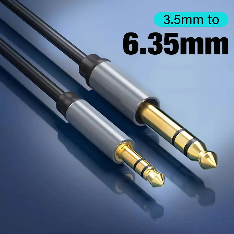 Premium Stereo Audio Cable, 3.5mm to 6.35mm, High-Fidelity Sound Transmission