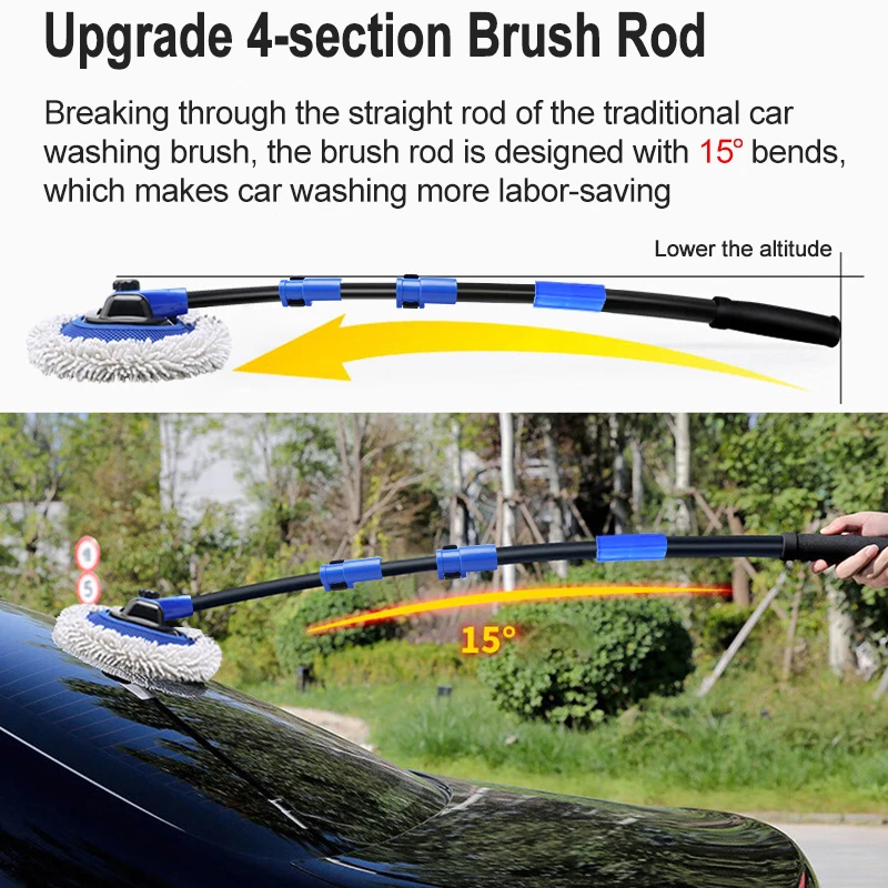 15Pcs Car Wash Cleaning Kit with Handle Brush Mop Window Water Scraper  Portable Folding Bucket for Interior & Exterior Detailing - AliExpress