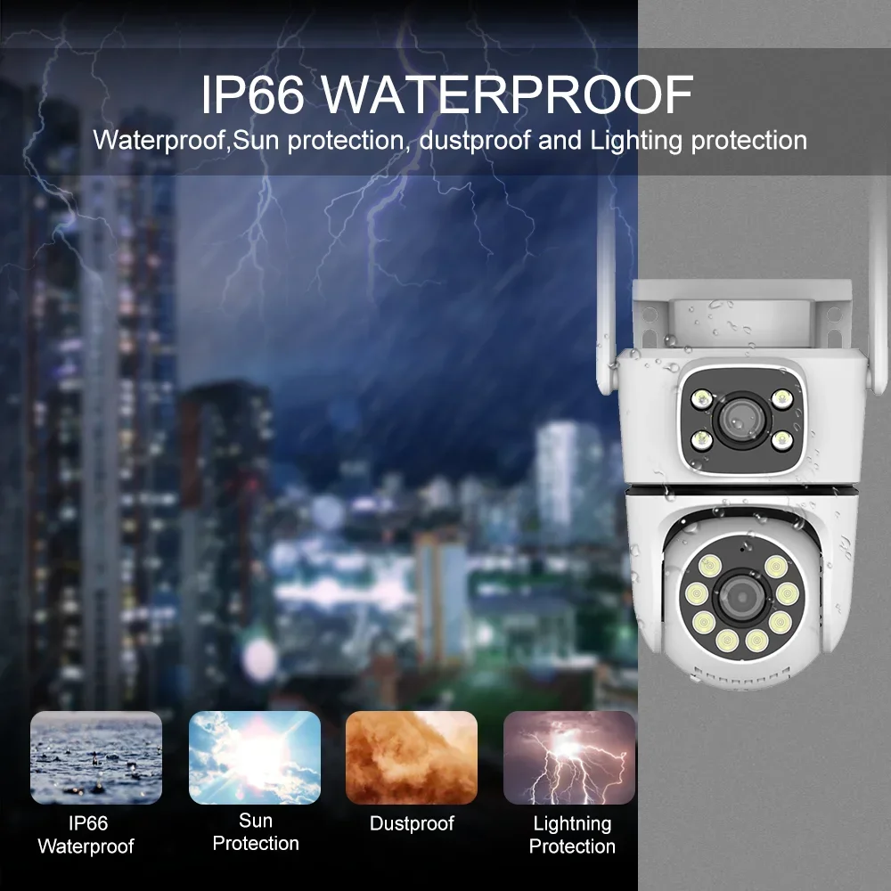 5G 10MP 12MP Tuya Wifi PTZ Camera Dual Lens Security Camera IR Human Detection Outdoor Wireless Surveillance Camera Tuya 3